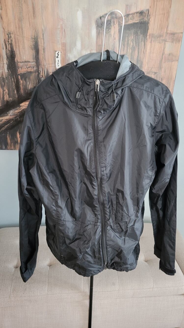 Columbia Sportswear Mens Large Hooded Rain Jacket Black Full Zip Lightweight
